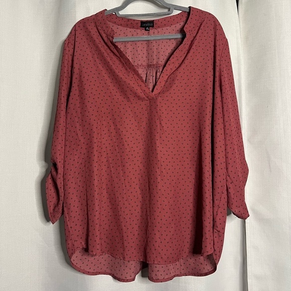 Zenobia Pink and Black Dot Blouse - Picture 2 of 8